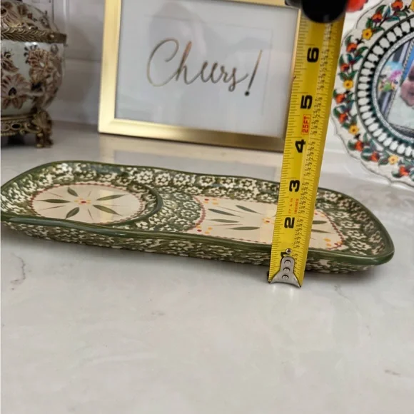 Temptations Presentable Ovenware by Tara~Old World~Serving Platter Ceramic Green - Picture 9 of 9